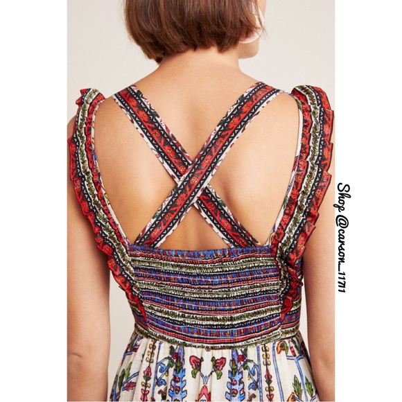 NEW Anthropologie Embroidered Maxi Dress 6 - Picture 3 of 13